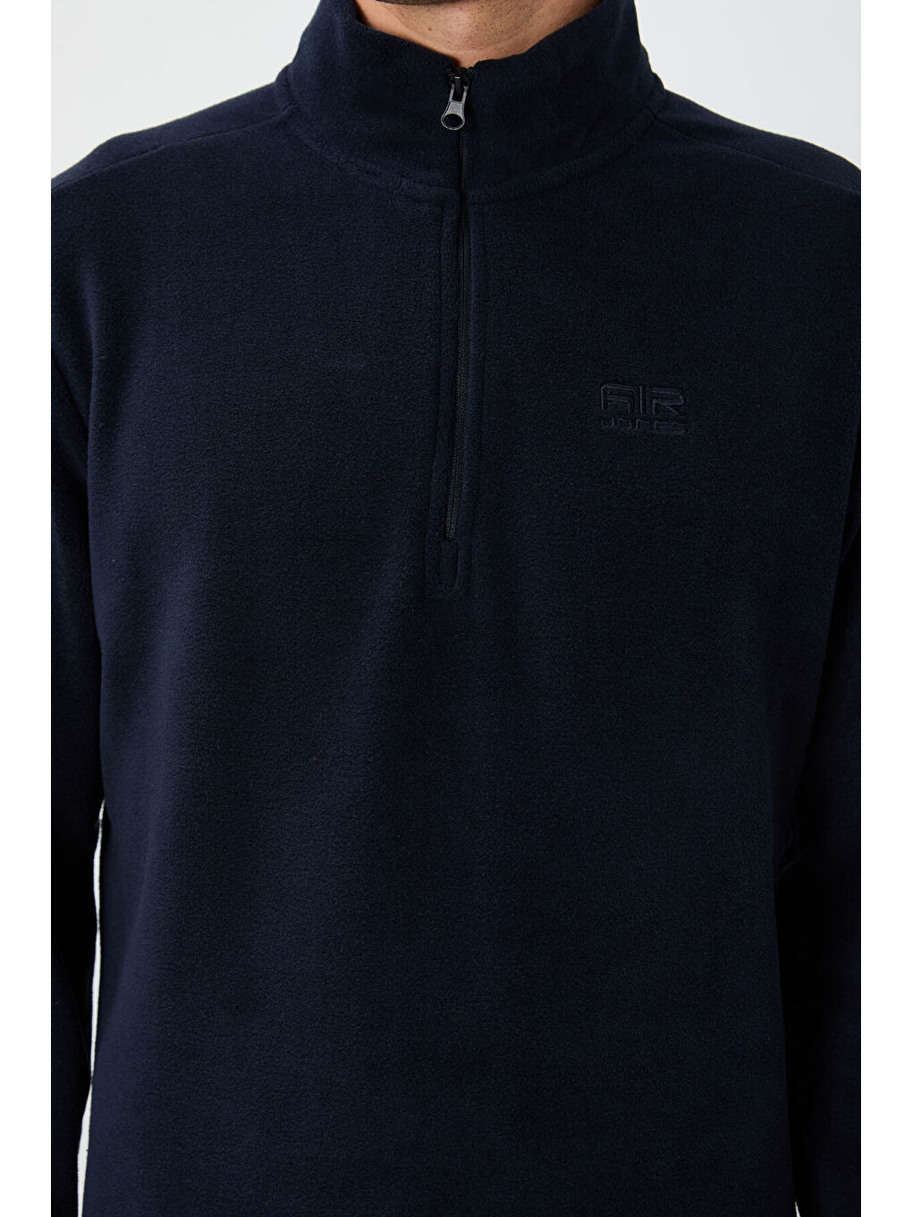 River Lacivert Dik Yaka Erkek Polar Sweatshirt - 88310-3