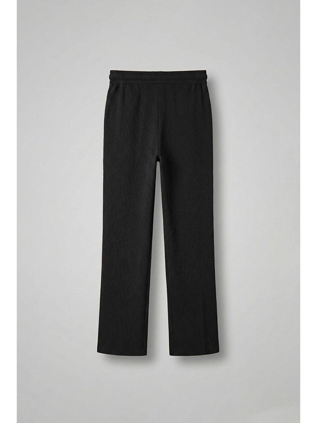 Erkek Fitilli Baggy Fit Rahat Eşofman Altı Siyah-1