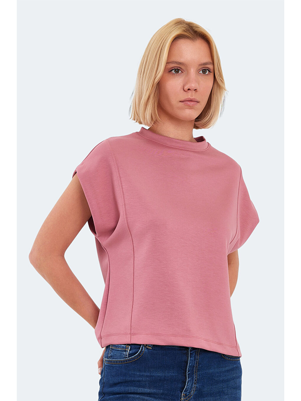 Pembe VINCENZA Kadın Gül Tişört-3