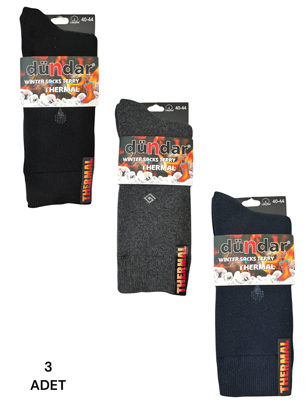 Karışık Asorti 3'Lü Erkek Termal Soket Çorap
