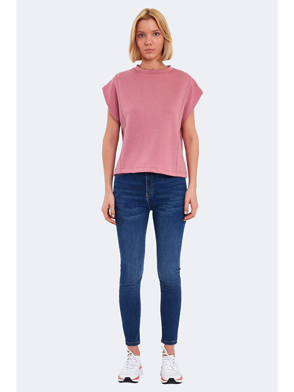 Pembe VINCENZA Kadın Gül Tişört-6