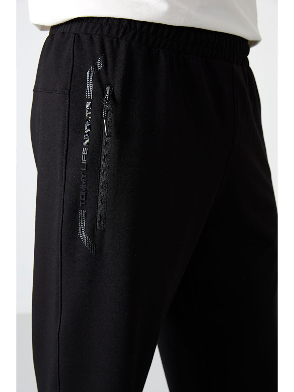 Siyah Fermuar Cepli Standart Kalıp Klasik Paça Erkek Kapri - 83091-2