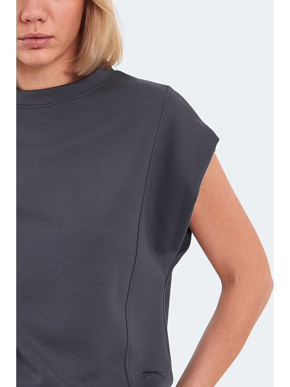 VINCENZA Kadın Koyu Gri Tişört-3