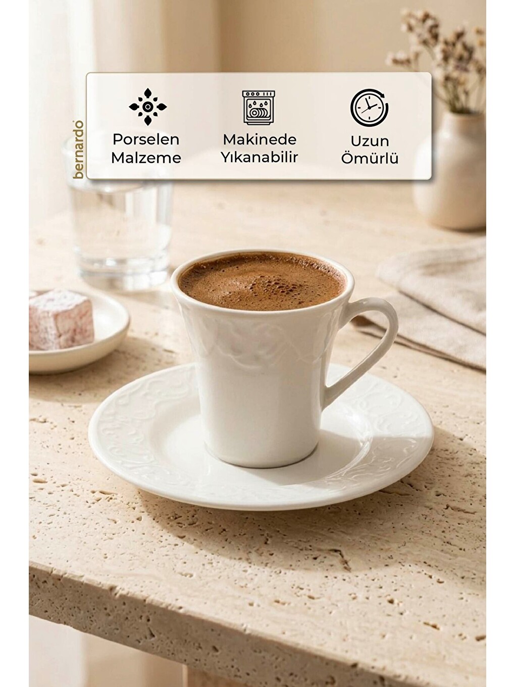 Beyaz Flores 6 Kişilik Fincan Takımı-6