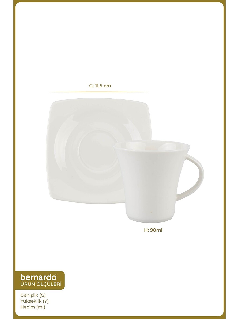 Beyaz Solid 6 Kişilik Fincan Takımı-1