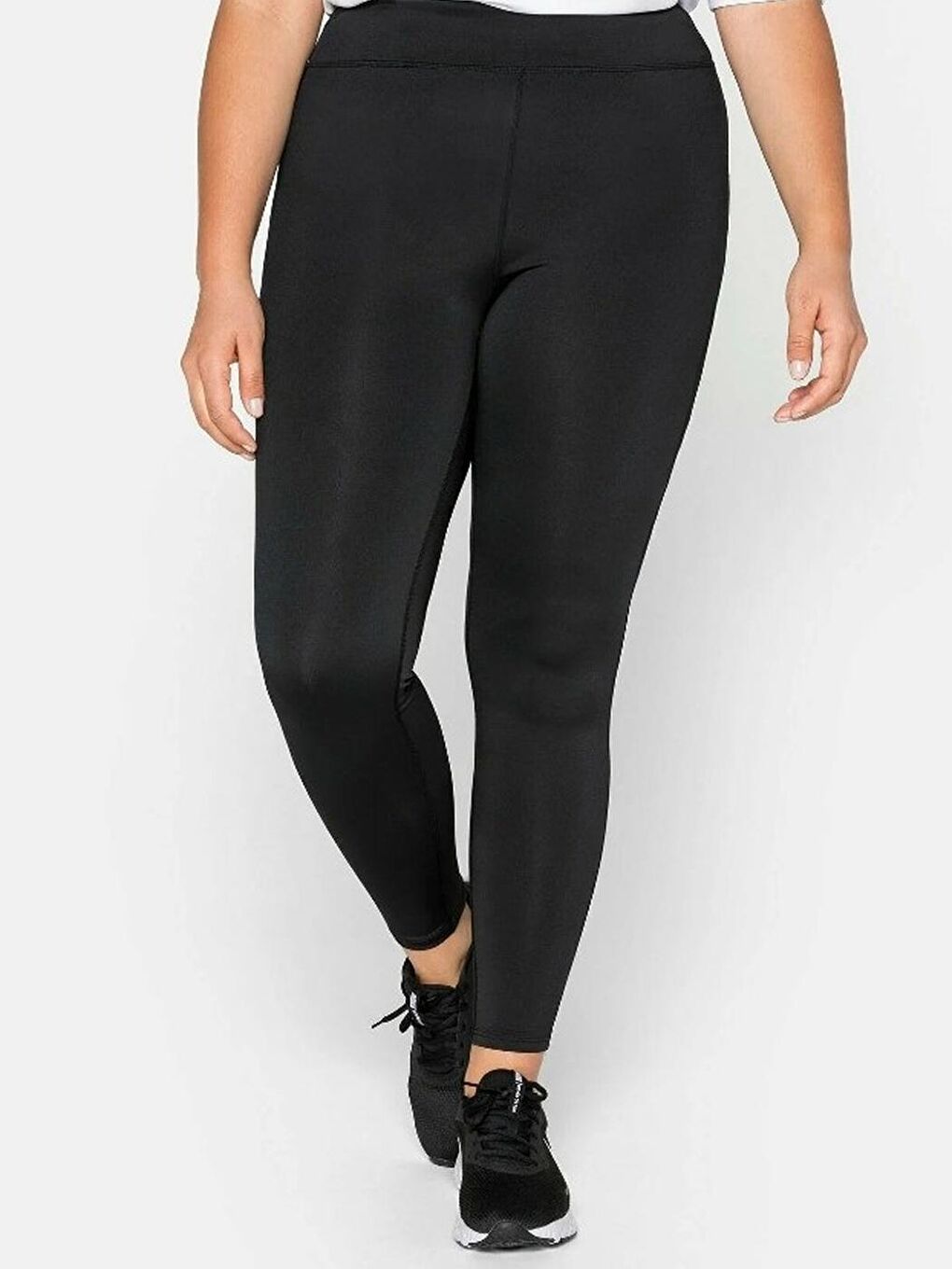 Siyah Kadın Büyük Beden Tayt Yüksek Bel Tayt-1