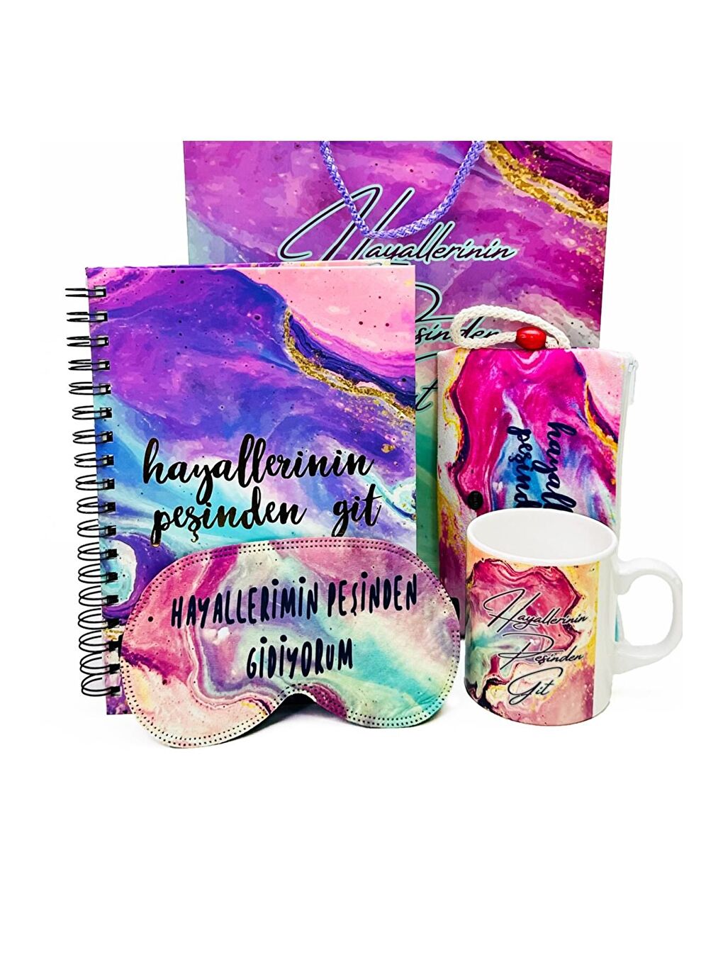 Karışık Hayallerinin Peşinden Git Tasarımlı Karton Kutulu Set-1