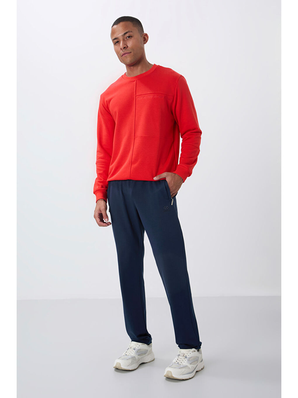 İndigo Fermuar Cepli Dar Kalıp Klasik Paça Erkek Eşofman Alt - 84669-1