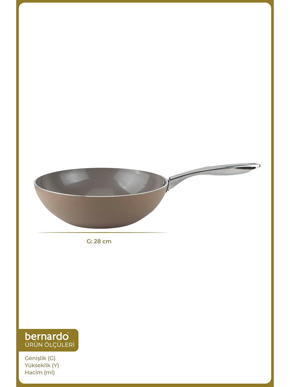 Natura Seramik Wok Tava Kahverengi 28 Cm-1