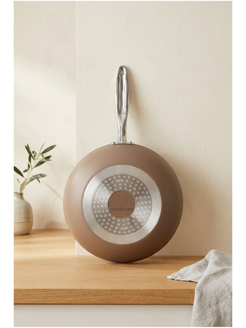Natura Seramik Wok Tava Kahverengi 28 Cm-4