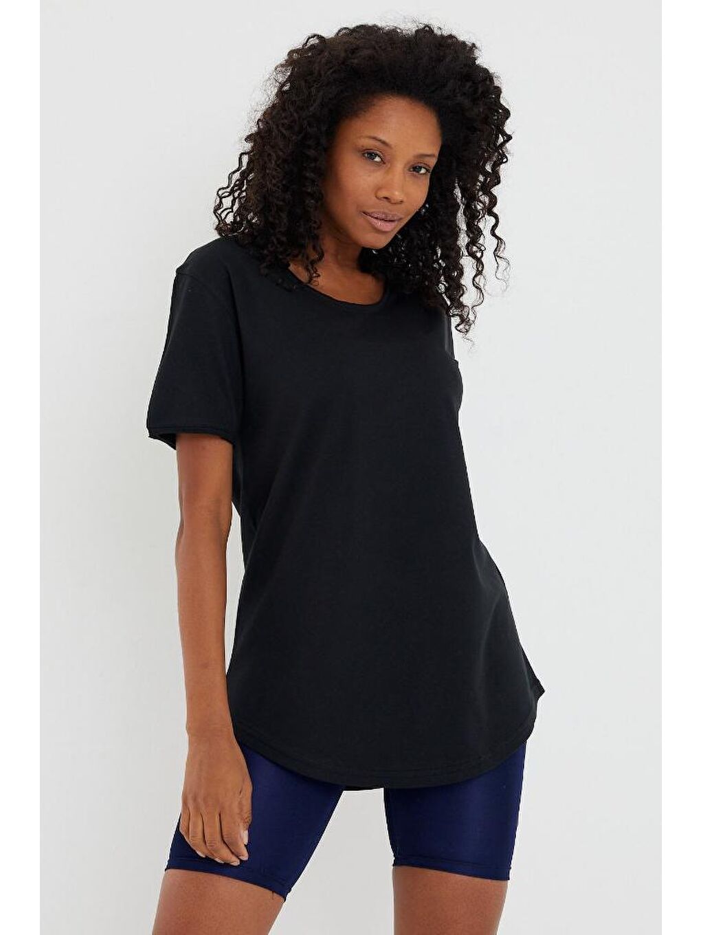 Mavi Kadın Açık Pembe Pis Yaka Salaş Tişört ktcps001r07s-7