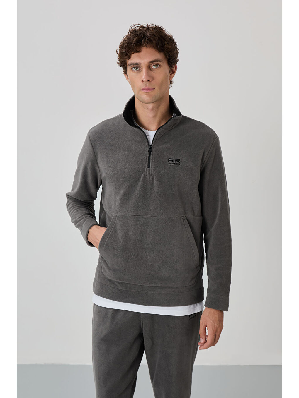 Carol Koyu Gri Polar Erkek Eşofman Takım - 85226-1