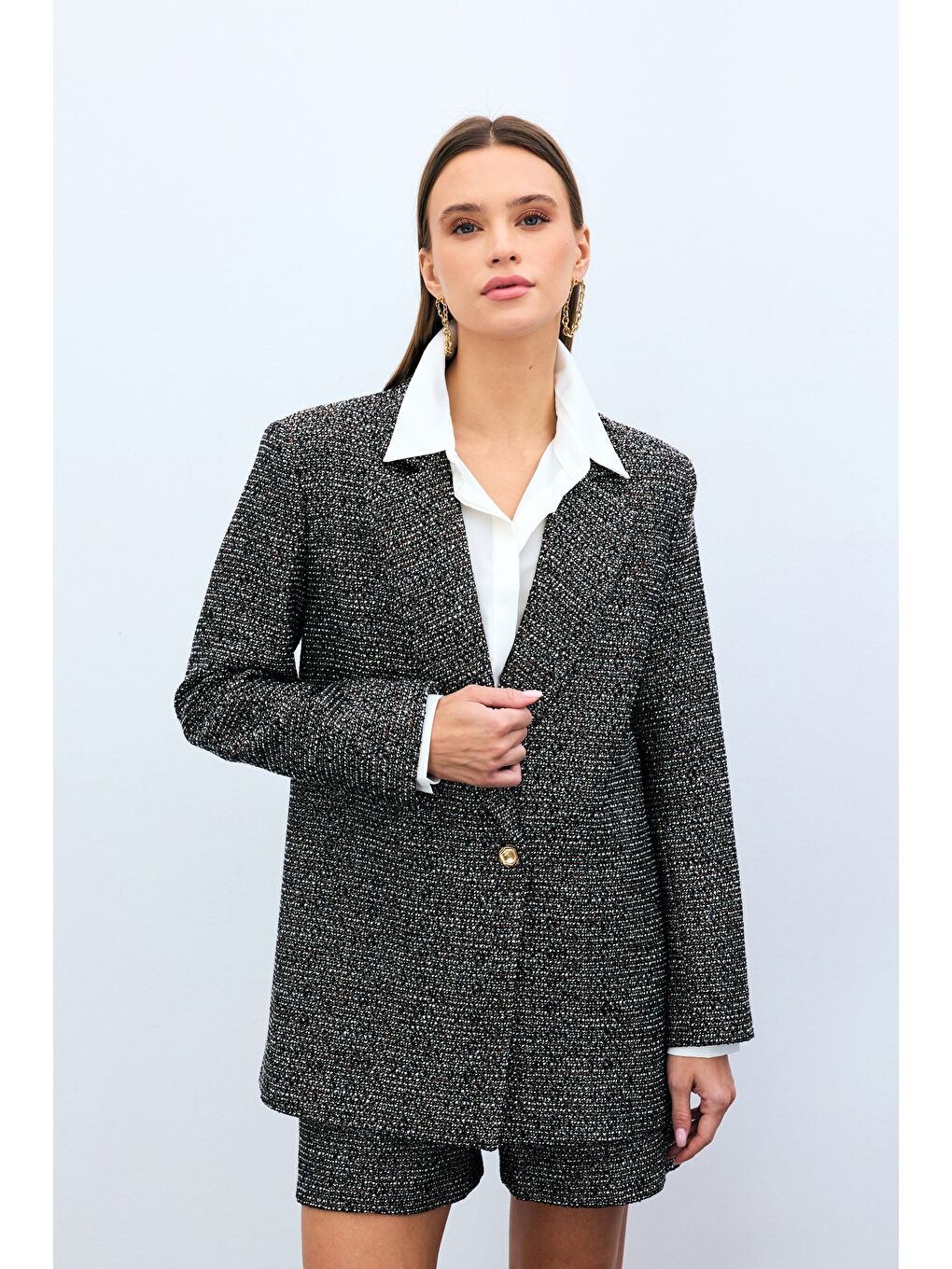 Kahverengi Klasik Tüvit Ceket - Kahve-5