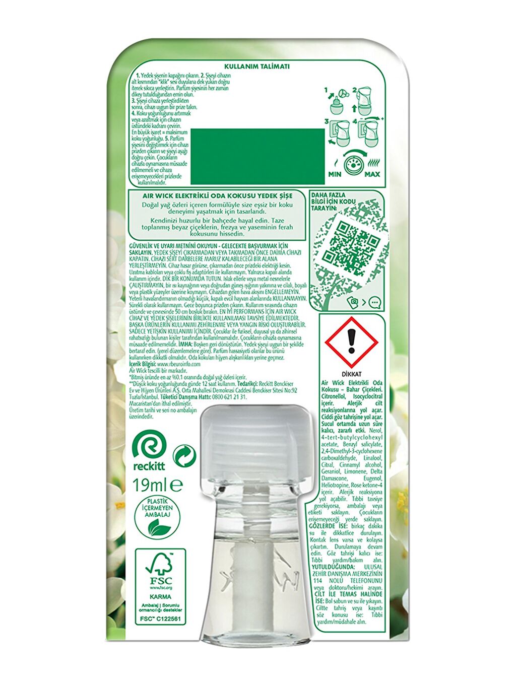 Renksiz Elektrikli Oda Kokusu Yedek Şişe 8'li Set (2 Bahar-2 Temizlik-2 Lavanta-2 Vanilya)-8