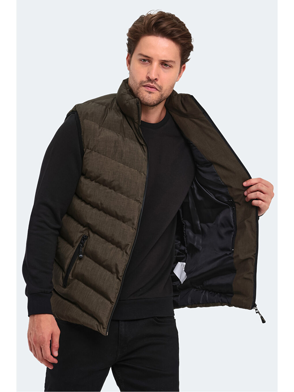 HERBERT Erkek Yelek Haki-4