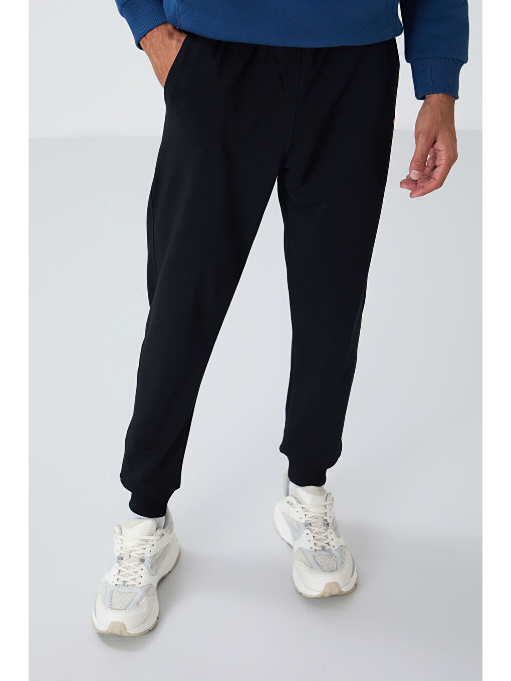 Lacivert Klasik Cepli Standart Kalıp Manşetli  Eşofman Alt - 84652