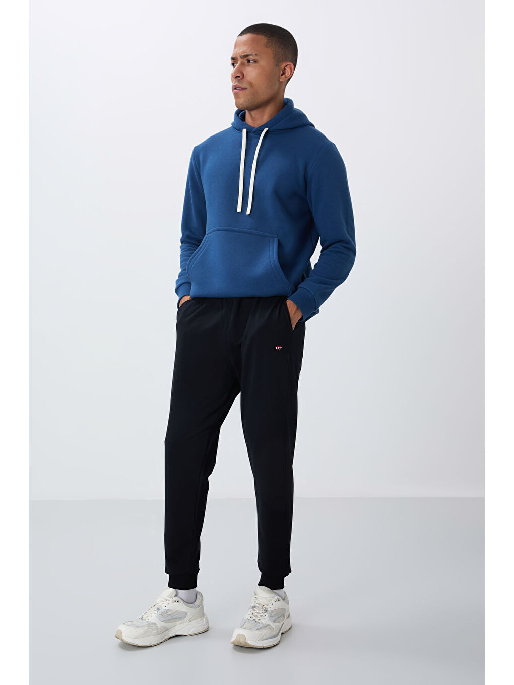 Lacivert Klasik Cepli Standart Kalıp Manşetli  Eşofman Alt - 84652-1