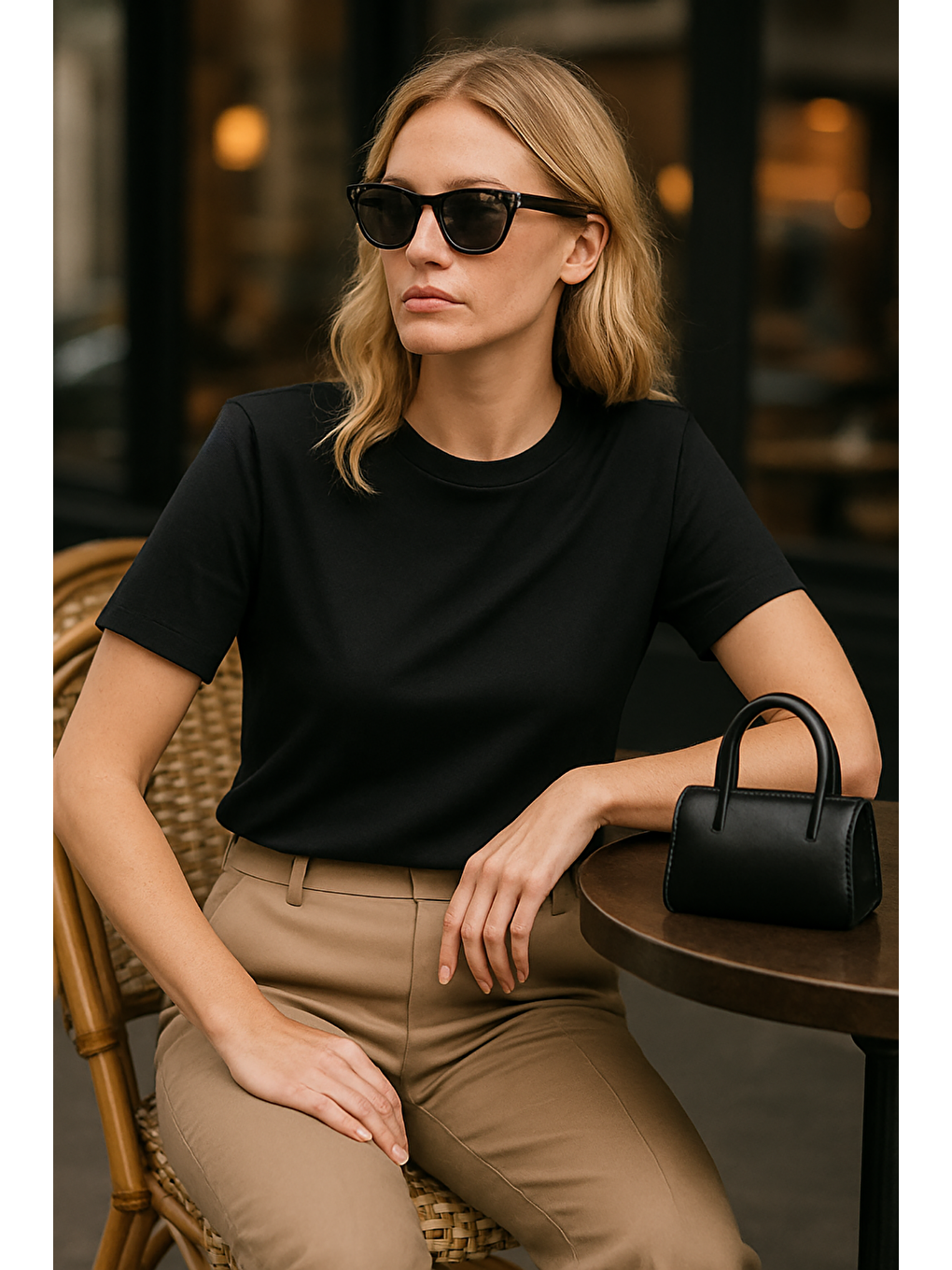 Siyah %100 Pamuk Vatkalı Oversize Kadın T-Shirt Mg2442