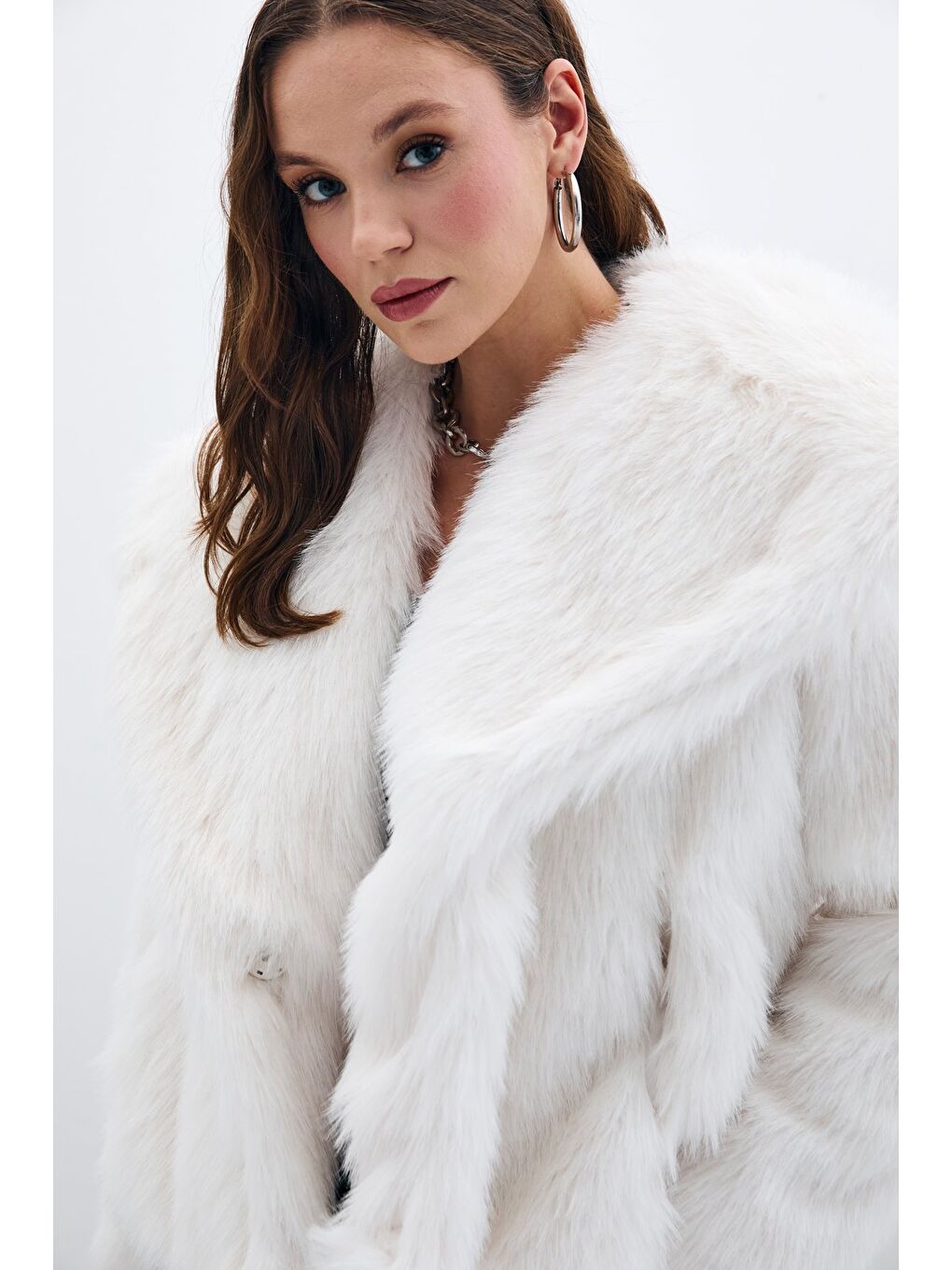 Yakalı Kürk - Ekru-5