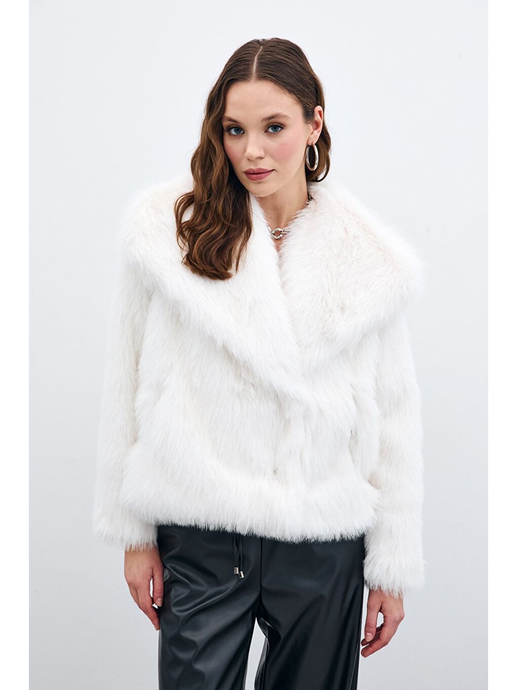 Yakalı Kürk - Ekru-6