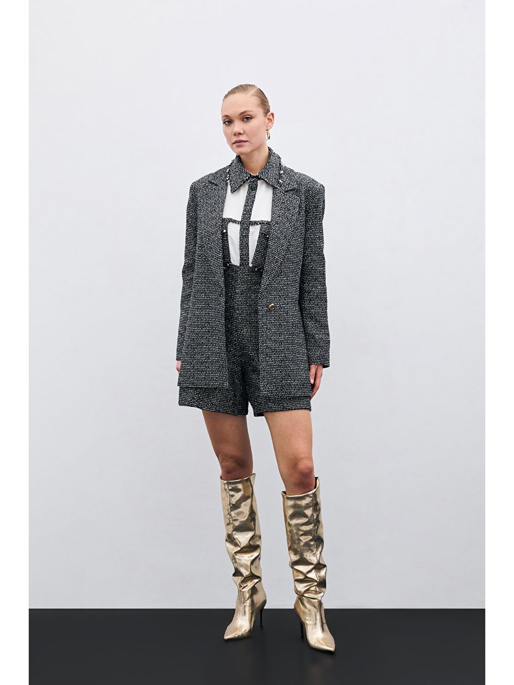 Klasik Tüvit Ceket - Sax Mavi-2