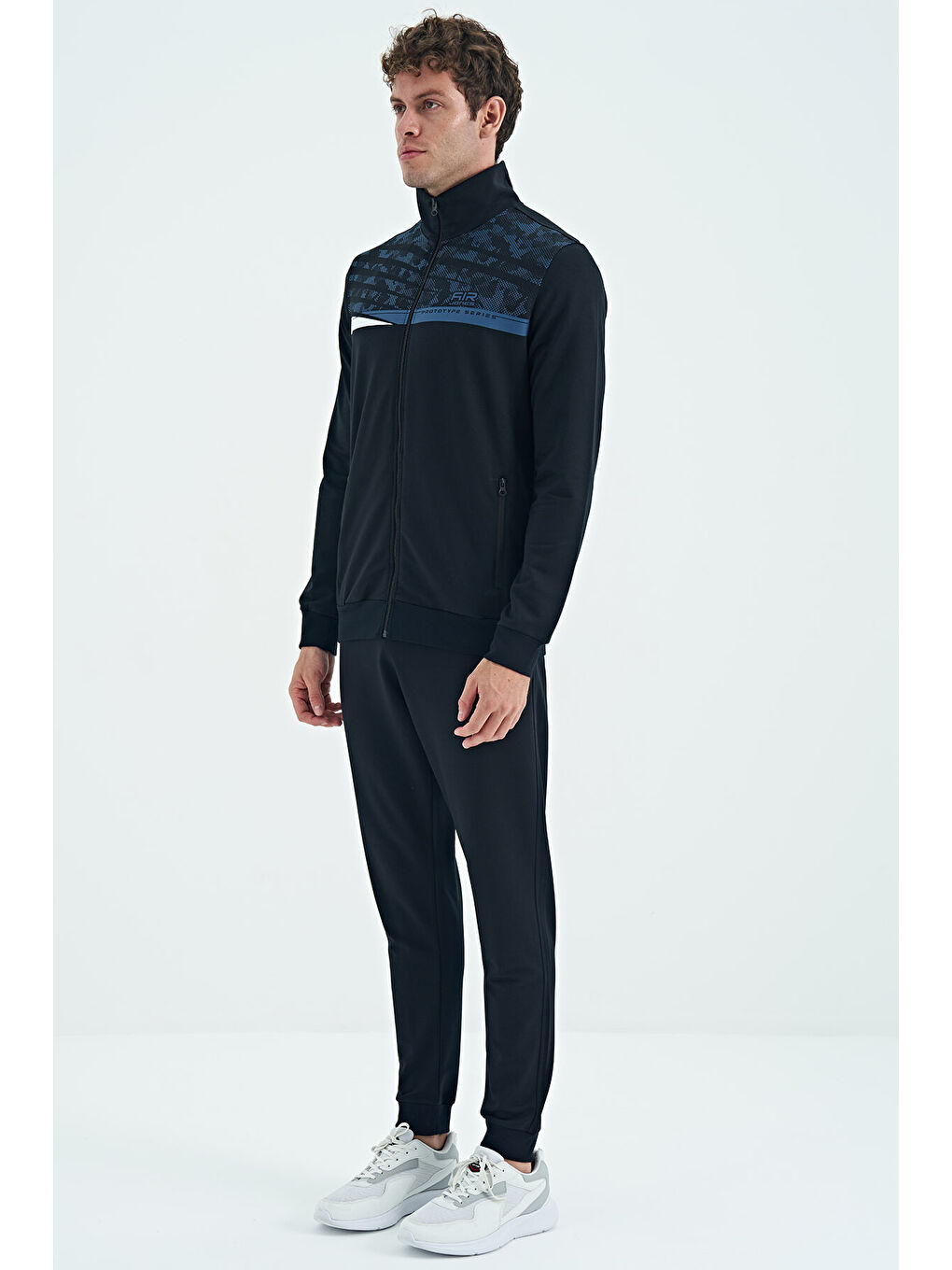 Harry Lacivert Dik Yaka Standart Kalıp Erkek Eşofman Takım - 85197-1