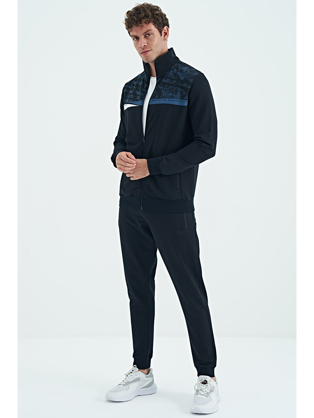 Harry Lacivert Dik Yaka Standart Kalıp Erkek Eşofman Takım - 85197-4