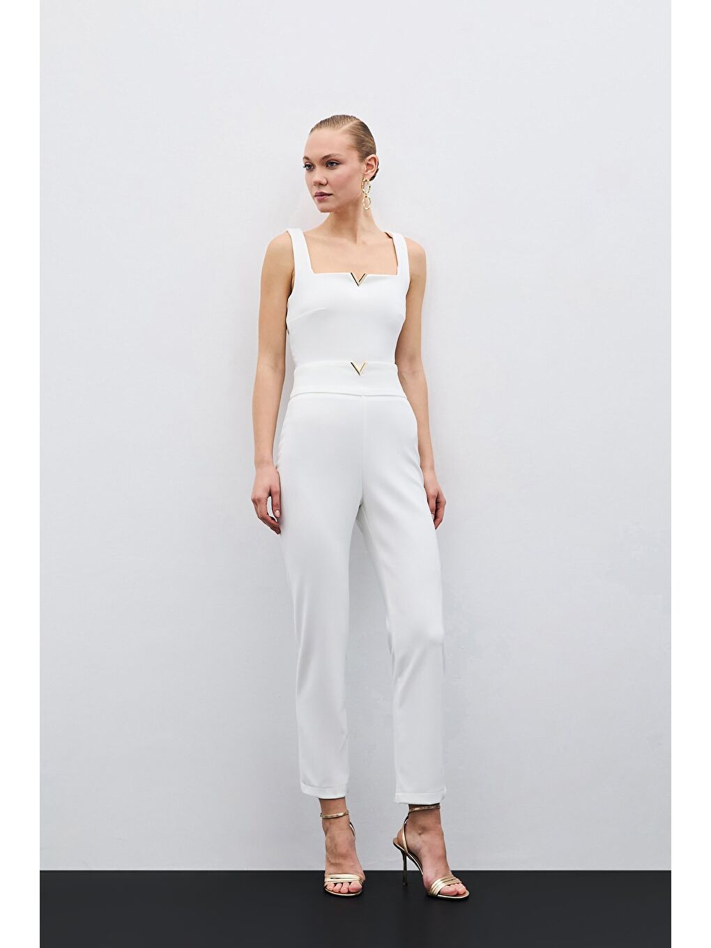 Bel Aksesuarlı Pantolon - Ekru