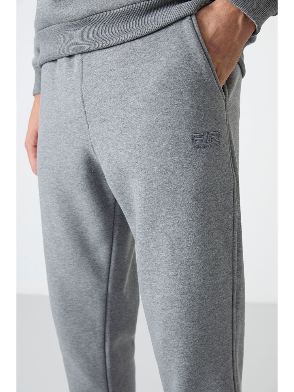 Andy Gri Melanj Rahat Kalıp Şardonlu Jogger Erkek Eşofman Takım - 85190-3