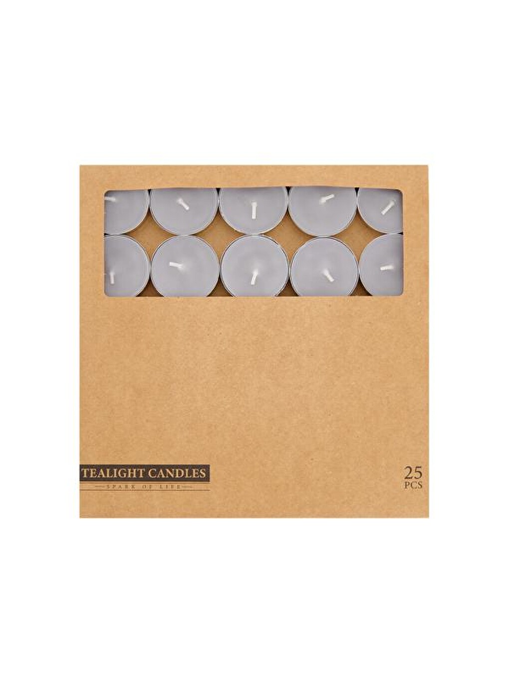 25'li Tealight Mum - Gri - 3,8 Cm-1