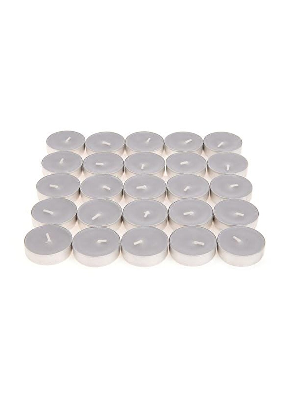 25'li Tealight Mum - Gri - 3,8 Cm-2