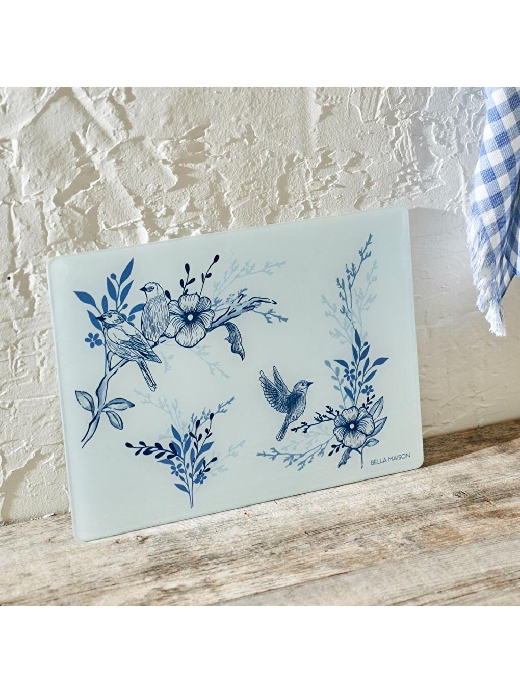 Bleu Blanc Cam Kesme Tahtası Mavi (35x25 cm)-3