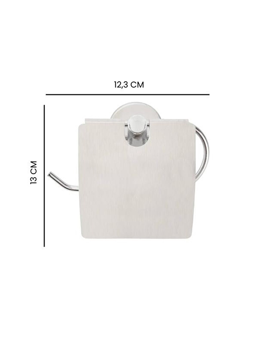 Gri Geniş Kapaklı Kağıtlık - Krom - 13x5x12,3 Cm-4