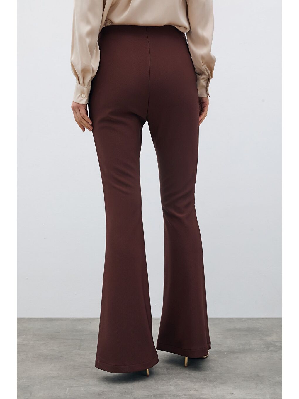 Kahverengi İspanyol Paça Pantolon - Kahve-6