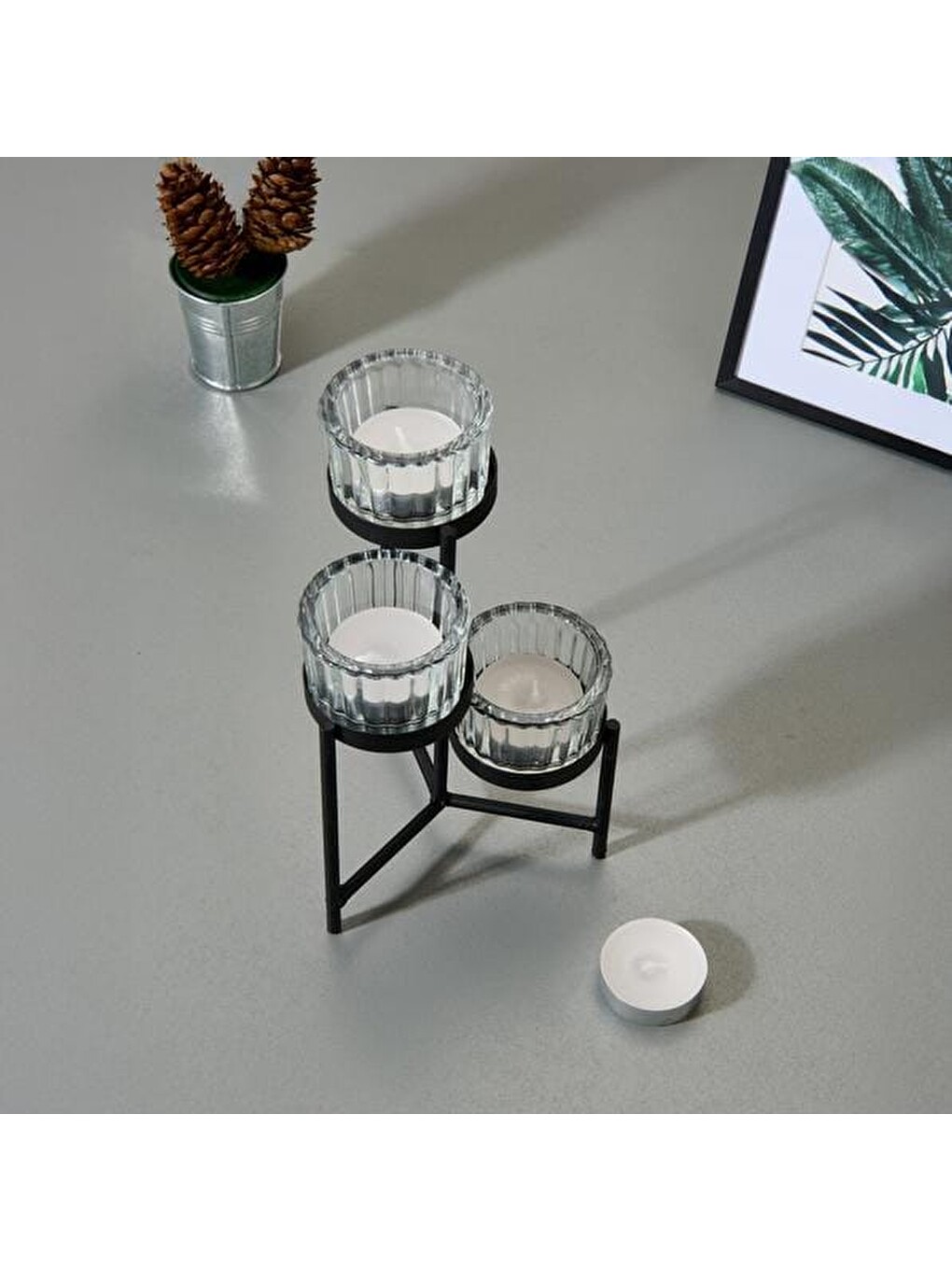 Beyaz 50'li Tealight Mum - Asorti - 3,8 Cm-1