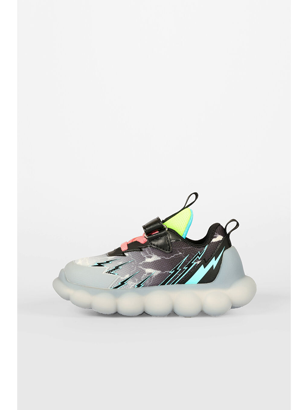 Flash Işıklı Erkek Bebek Siyah Spor Ayakkabı-2