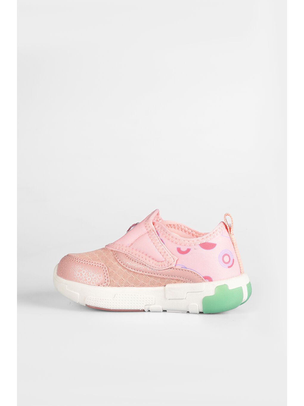 Pembe Sort Işıklı Kız Bebek Pudra Spor Ayakkabı-1