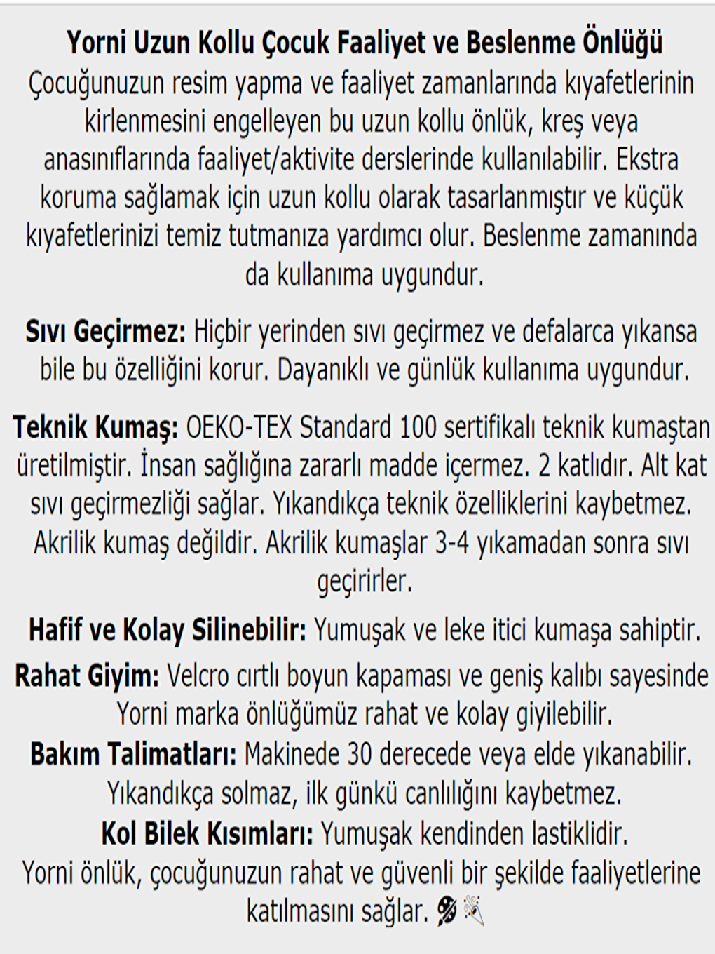 4-7 Yaş Zoo, Sıvı Geçirmez, Makinede Yıkanabilir, Uzun Kollu Çocuk Faaliyet, Aktivite, Boyama Önlüğü-3