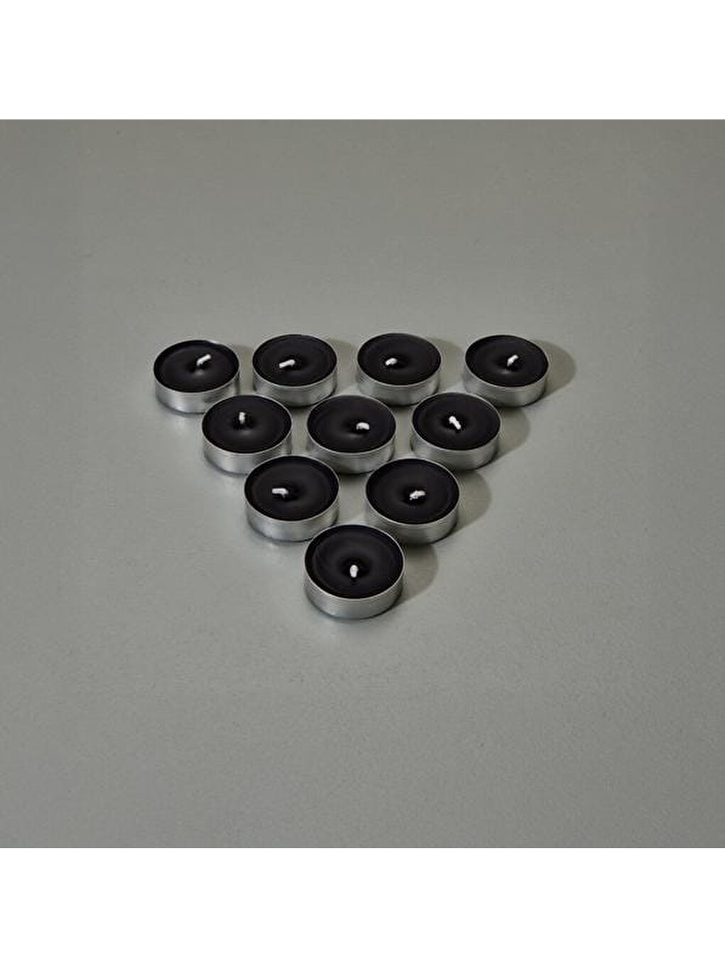 10'lu Tealight Mum - Siyah - 3,8 Cm