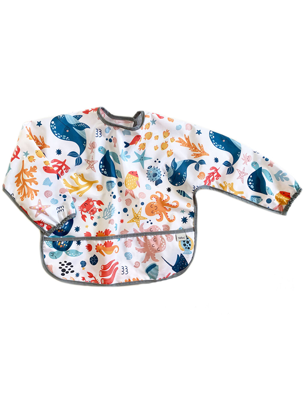 6-24ay, Sea model, Uzun Kollu, Sıvı Geçirmez, Makinede Yıkanabilir, Bebek Çocuk Mama Önlüğü, Önlük-8