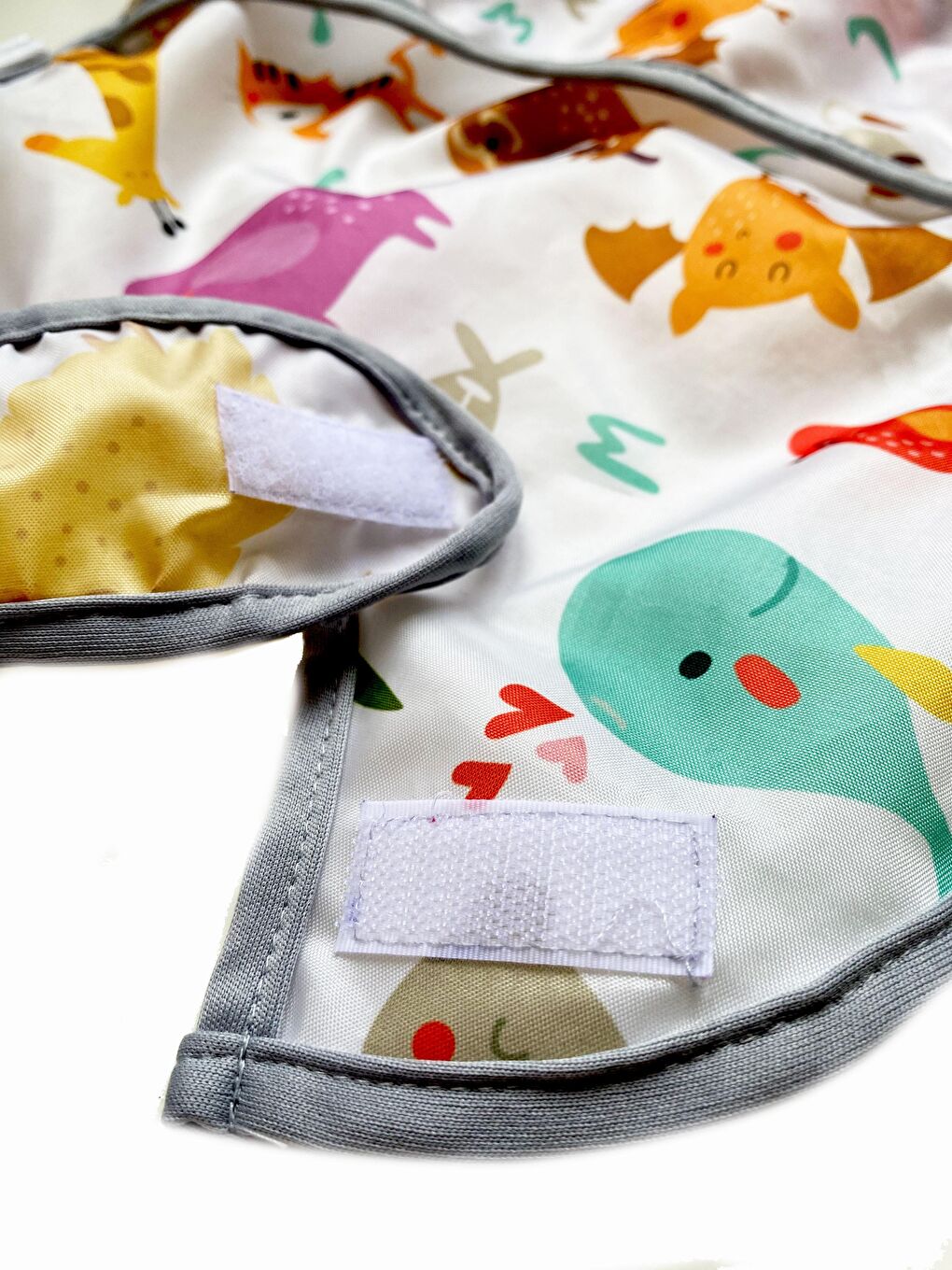 6-24ay Zoo, Boyundan Cırtlı, Sıvı Geçirmez, Makinede Yıkanabilir, Ekoteks, Cepli Bebek Mama Önlüğü-5