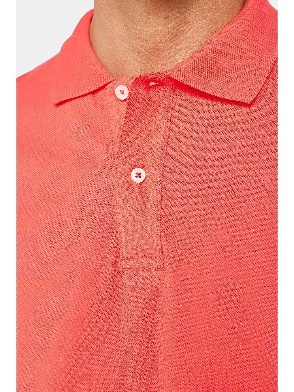 Kırmızı Erkek Slim Fit Dar Kesim %100 Pamuk Düz Pike Nar Polo Yaka Tişört-3