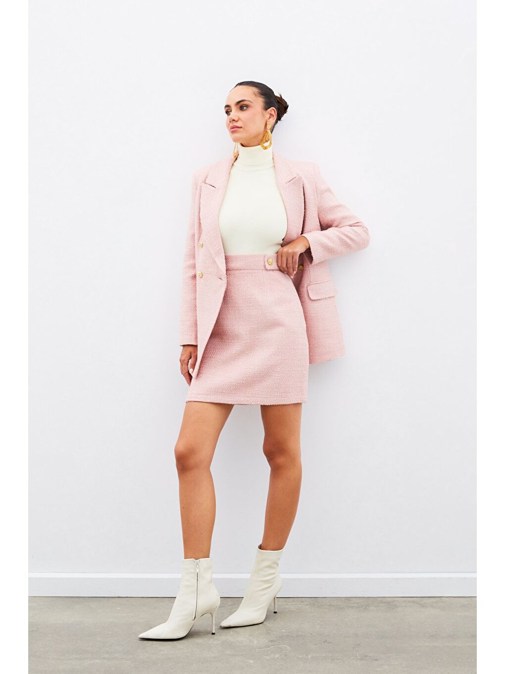 Mini Boy Tüvit Etek - Pembe