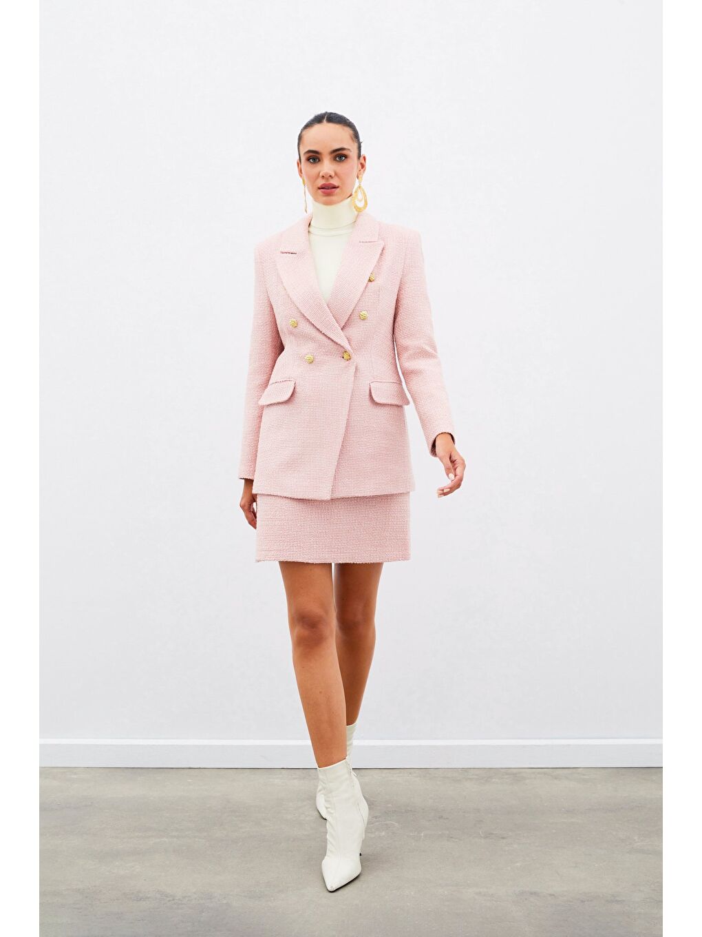 Mini Boy Tüvit Etek - Pembe-4