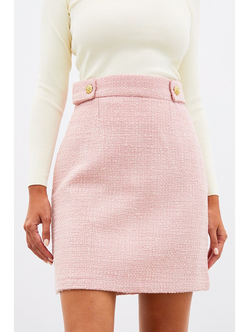 Mini Boy Tüvit Etek - Pembe-6