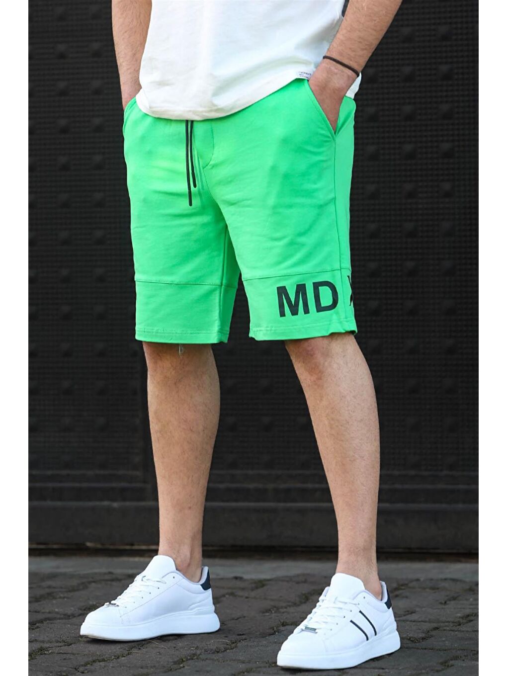 Yeşil Baskılı Erkek Bermuda Şort 5493-1