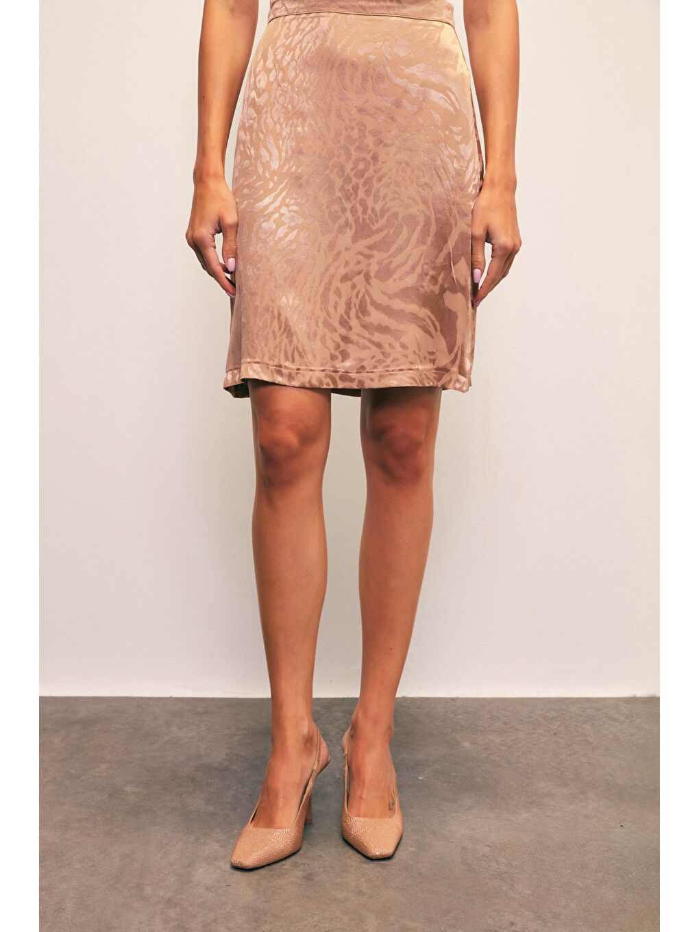 Bej Jakarlı Çan Etek - Vizon-2