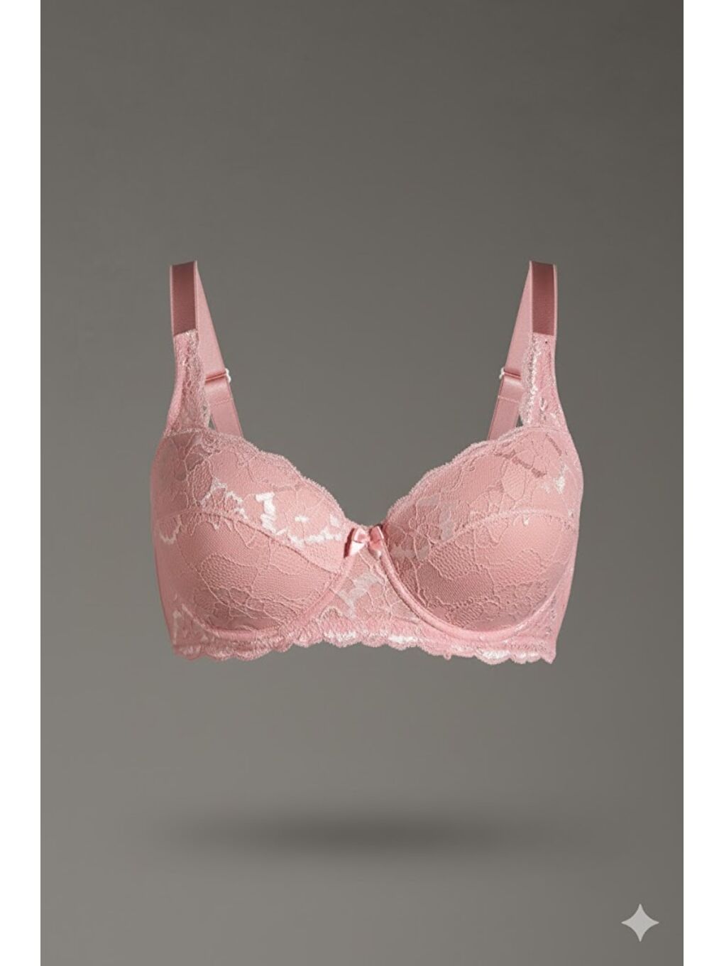 Pembe Dantelli Desteksiz Sütyen C18041 Gül Kurusu