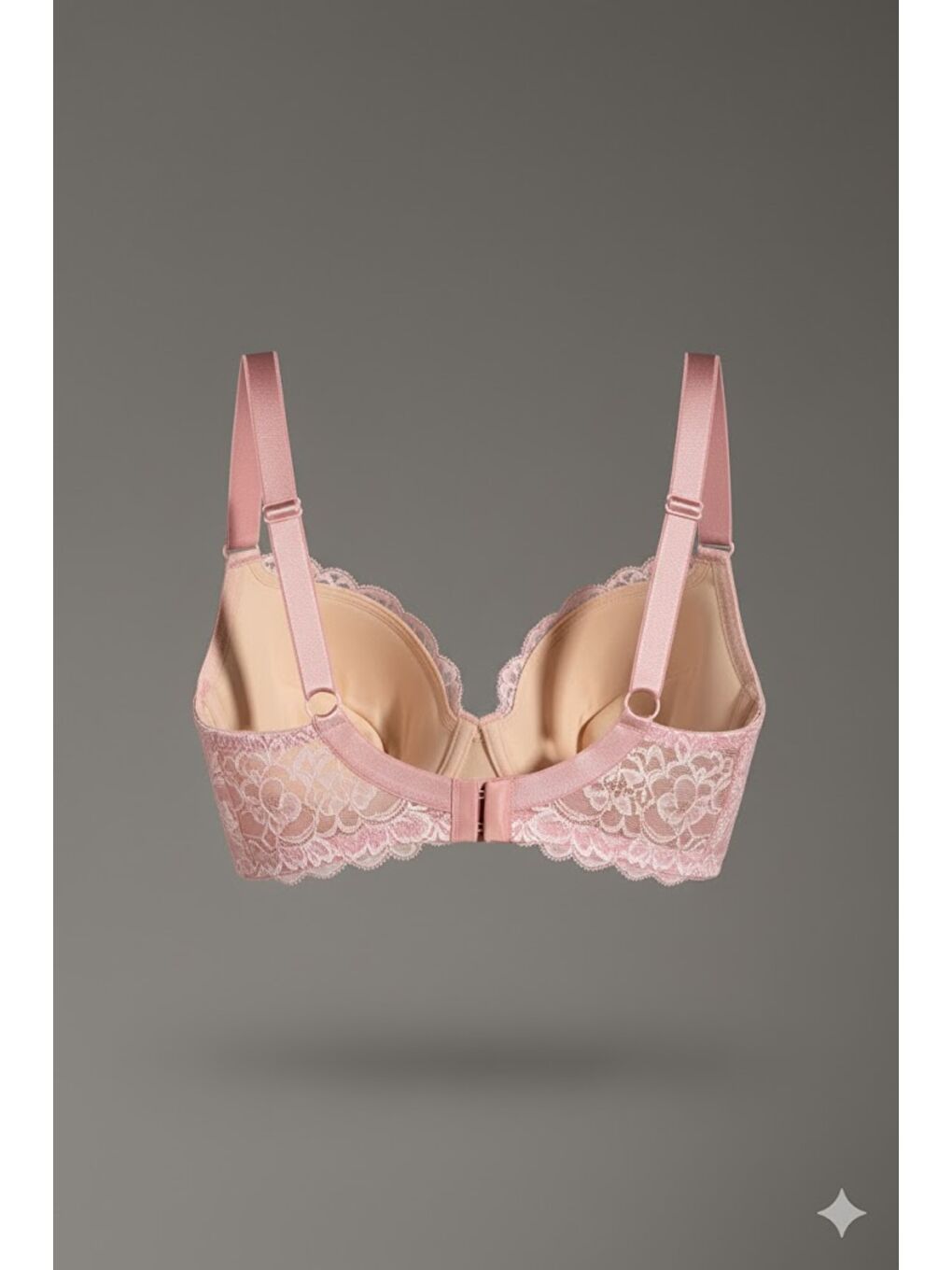 Pembe Dantelli Desteksiz Sütyen C18041 Gül Kurusu-1