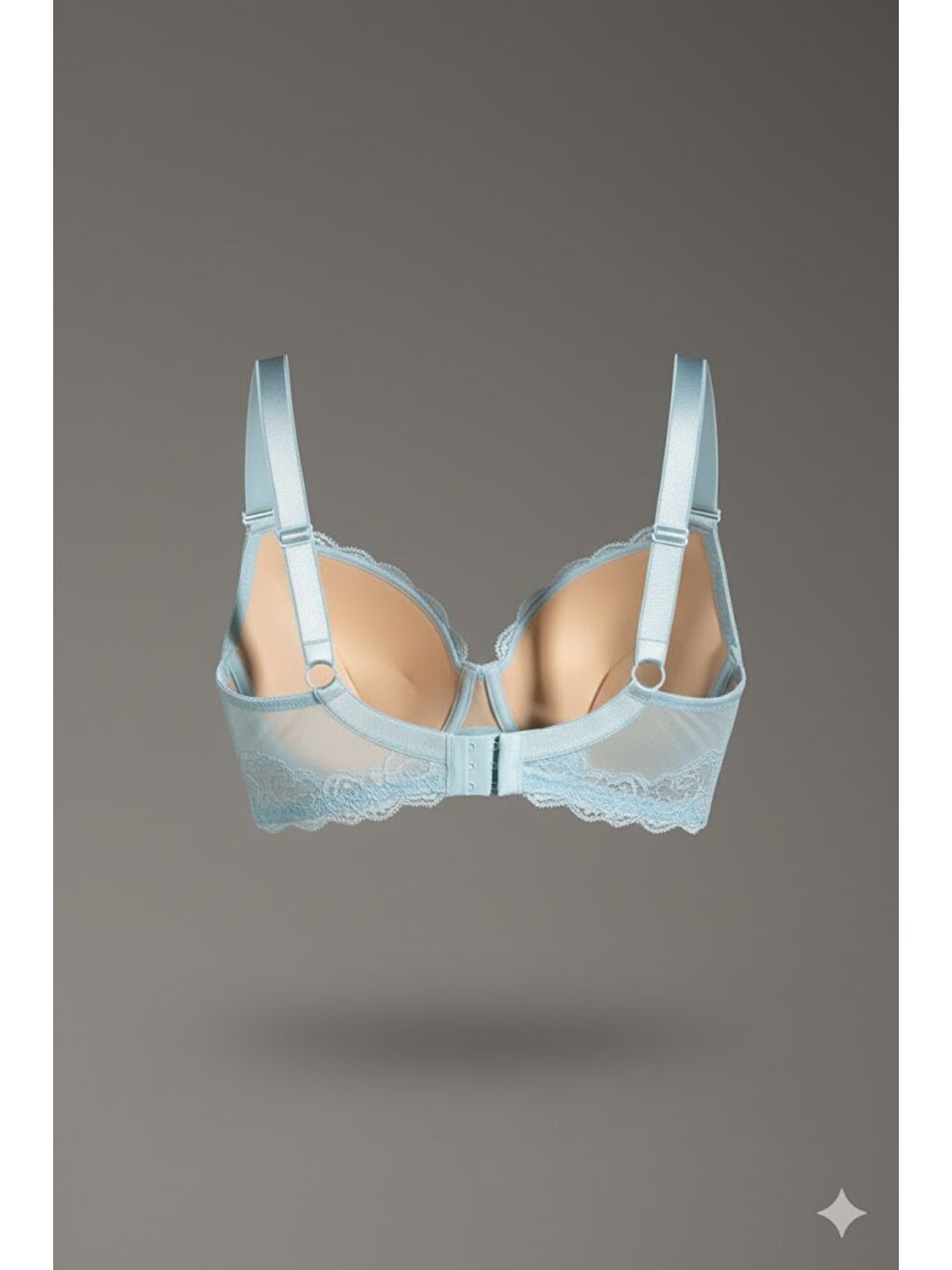 Dantelli Desteksiz Sütyen C18041 Mavi-1